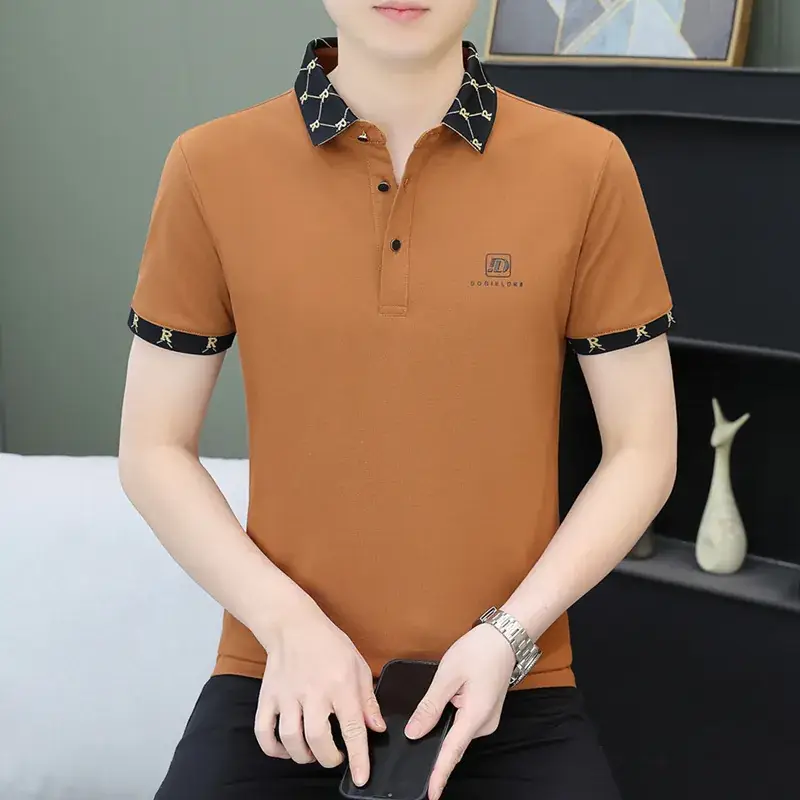 Men White Polo Shirt with Logo Short Sleeve Casual Wear - Image 29