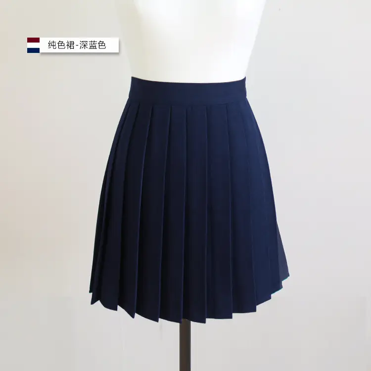 Blue Pleated Japanese JK Uniform Skirt - Image 2