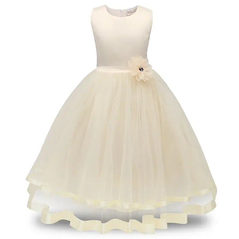 Red Korean Style Flower Girl Dress for Girls - Image 7