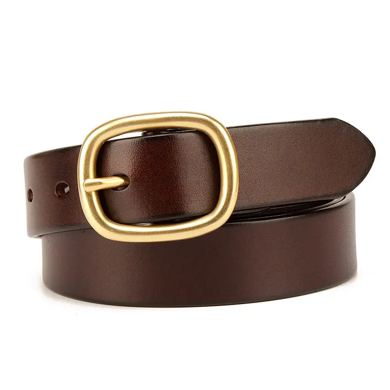 Pure Copper Japanese Pin Buckle Wide Belt Women's First Layer Cowhide Casual All-match Belt Men's Jeans Belt 28mm - Image 5