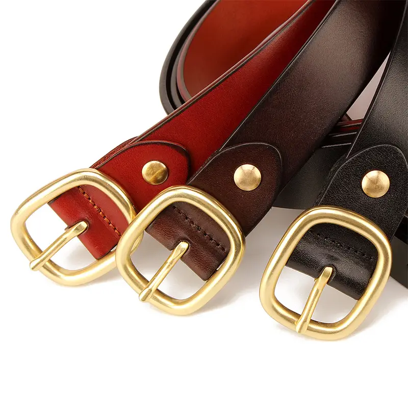 Pure Copper Japanese Pin Buckle Wide Belt Women's First Layer Cowhide Casual All-match Belt Men's Jeans Belt 28mm - Image 7