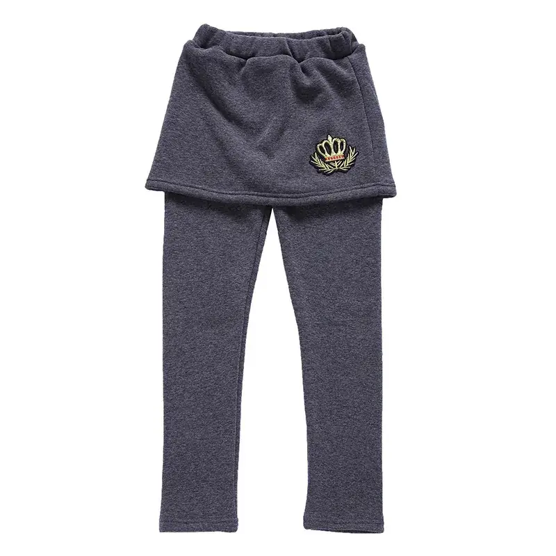 Girls Fleece Lined Leggings & Skirt Pants Set Pink - Image 8
