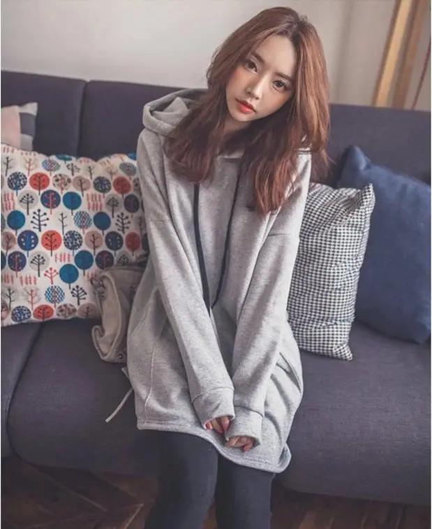 Women Hooded Vest Medium Long Gray 2018 Winter - Image 4