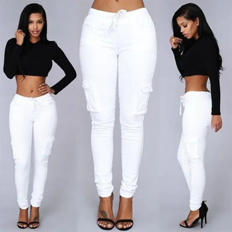 Women's Cross-Border Drawstring Lace-Up Pencil Pants Tan - Image 6