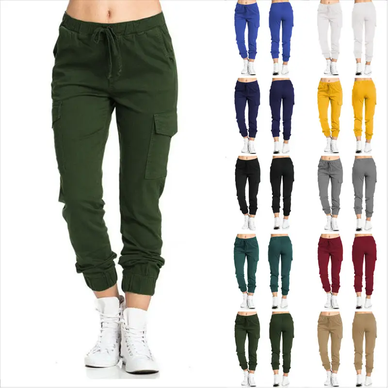 Women's Cross-Border Drawstring Lace-Up Pencil Pants Tan — feature 1