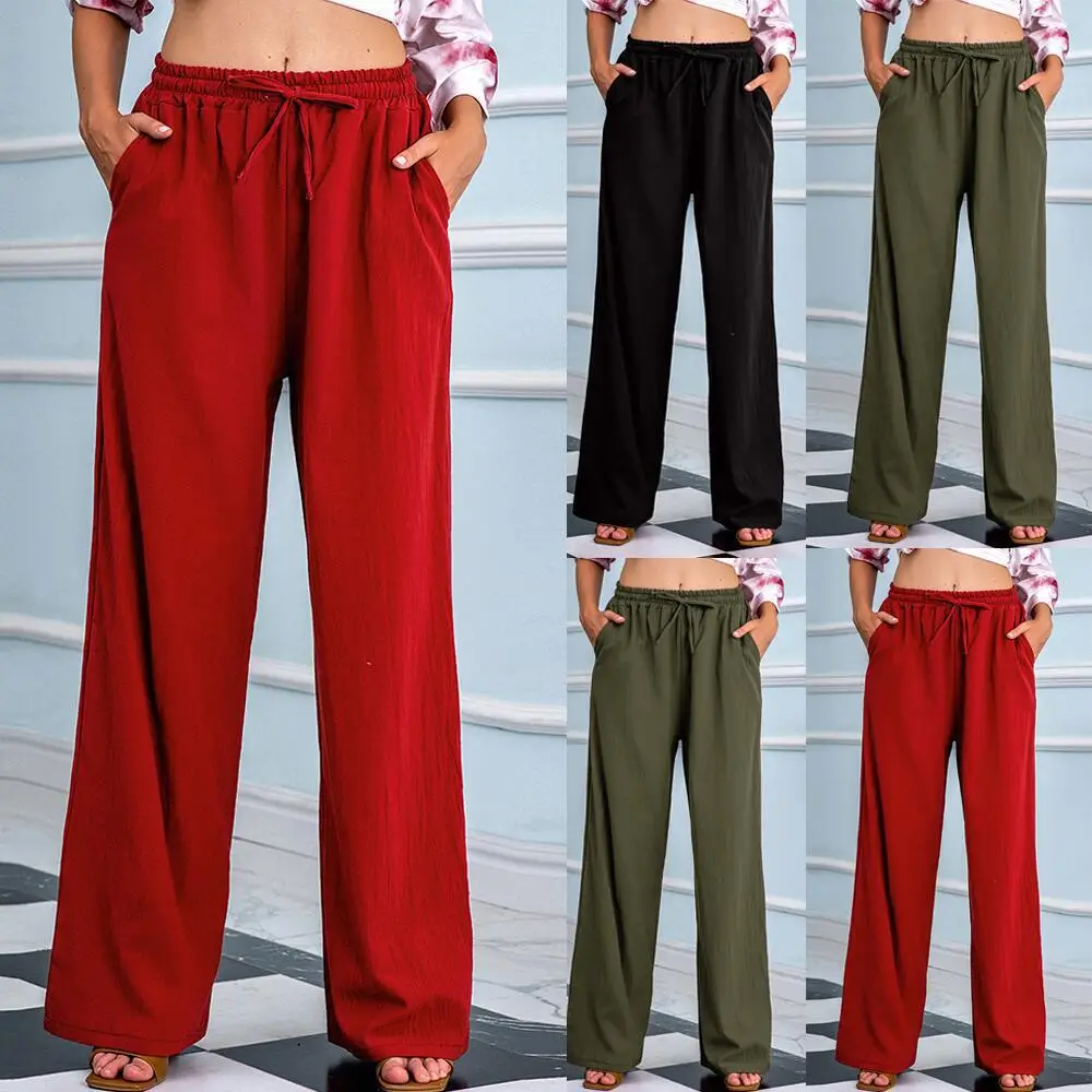 Women's Cross-Border Drawstring Lace-Up Pencil Pants Tan — feature 5