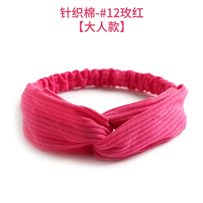 Yellow Knitted Cotton Elastic Headband for Women - Image 12