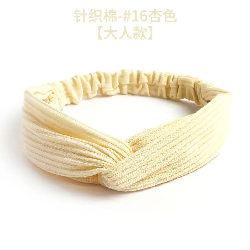 Yellow Knitted Cotton Elastic Headband for Women - Image 16