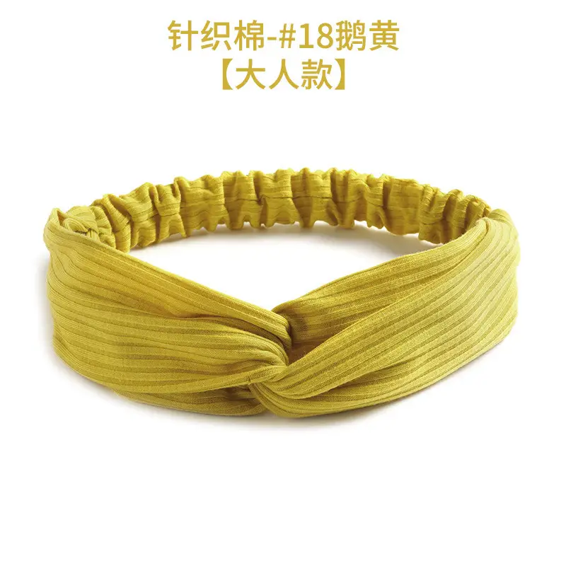 Yellow Knitted Cotton Elastic Headband for Women - Image 18