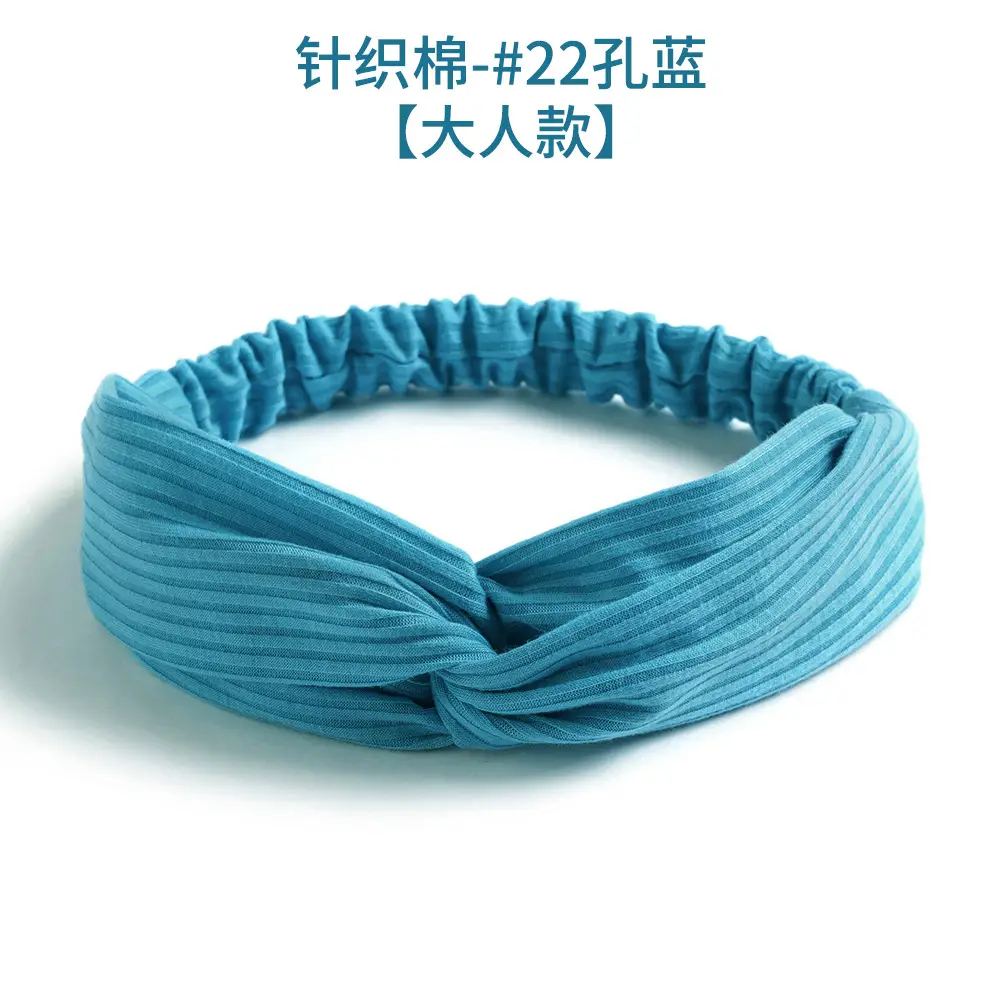Yellow Knitted Cotton Elastic Headband for Women - Image 20