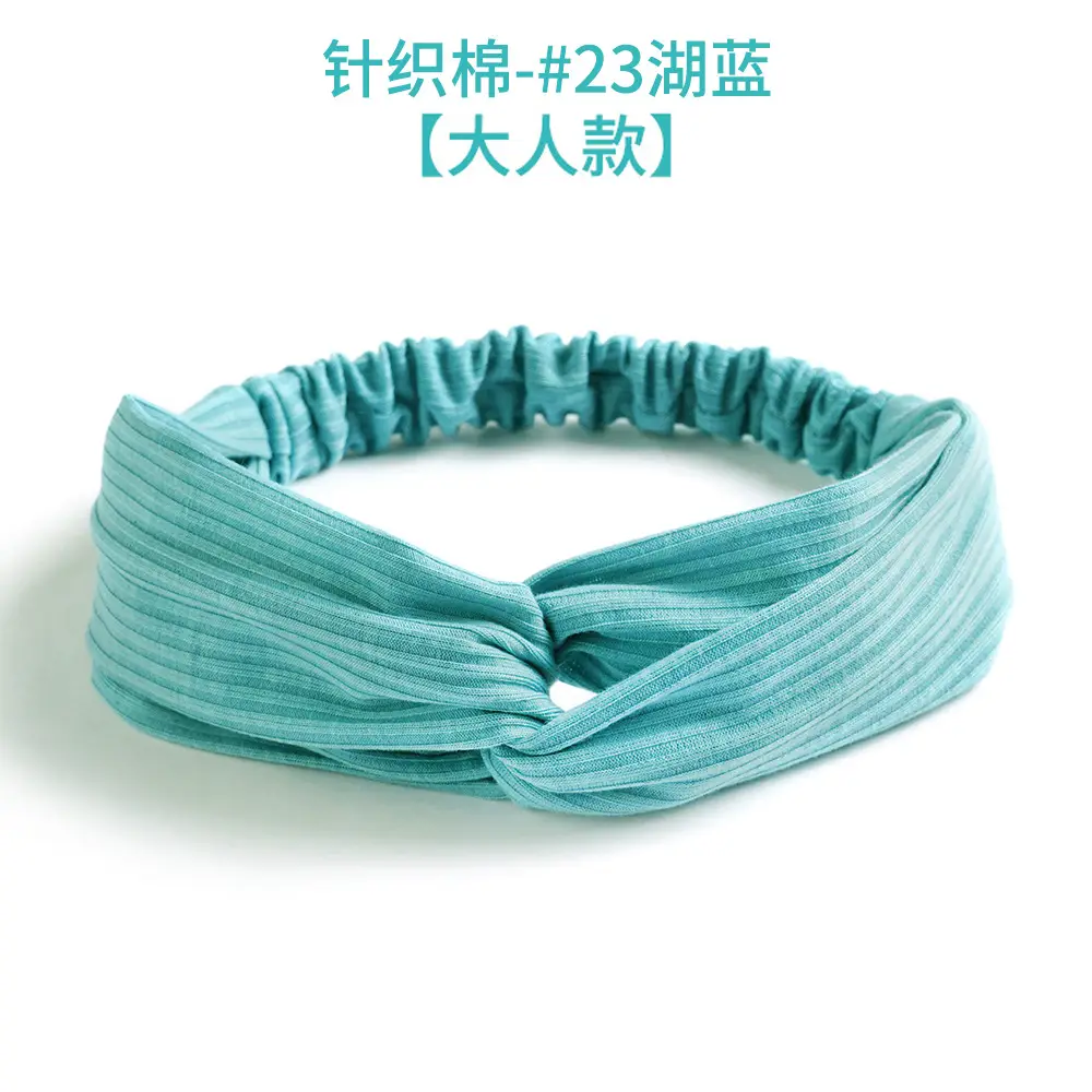 Yellow Knitted Cotton Elastic Headband for Women - Image 21