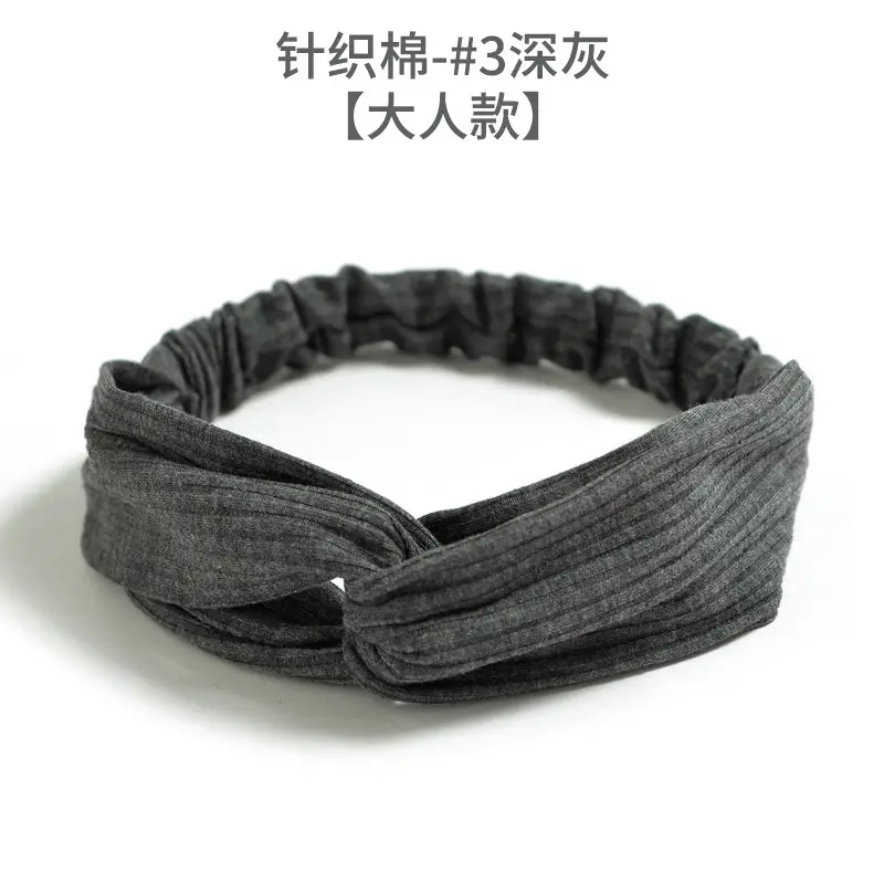 Yellow Knitted Cotton Elastic Headband for Women - Image 3