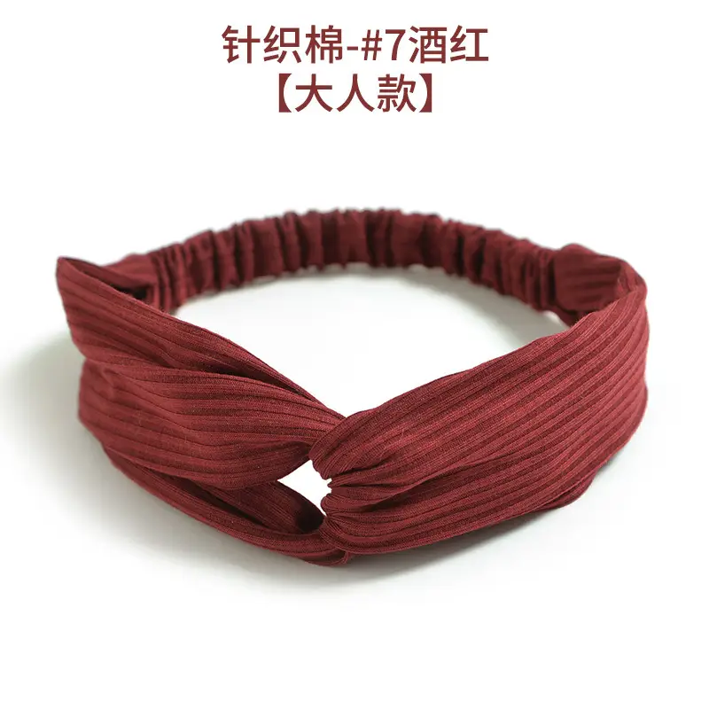 Yellow Knitted Cotton Elastic Headband for Women - Image 7