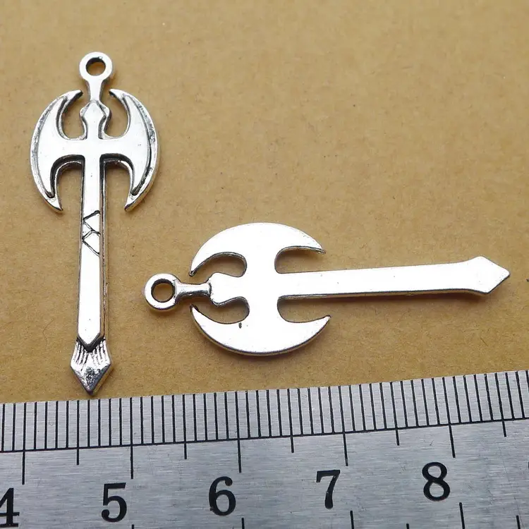 Ancient Silver Axe Jewelry Pendants 14x37mm Alloy — feature 2