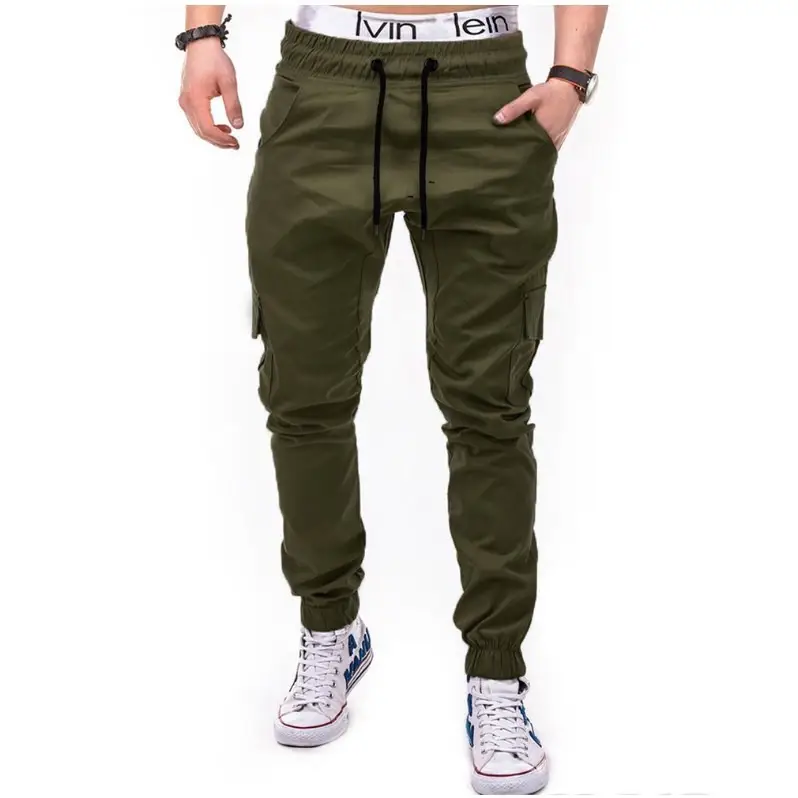 Men Black Cotton Jogger Pants Large Loose Tethered Casual Wear - Image 6