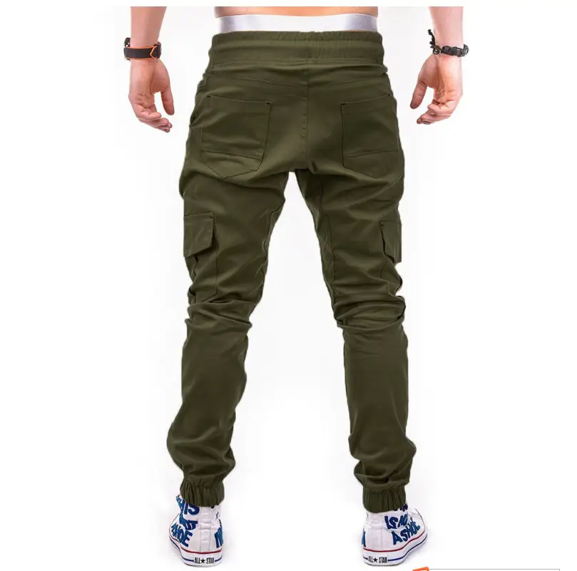 Men Black Cotton Jogger Pants Large Loose Tethered Casual Wear — feature 10