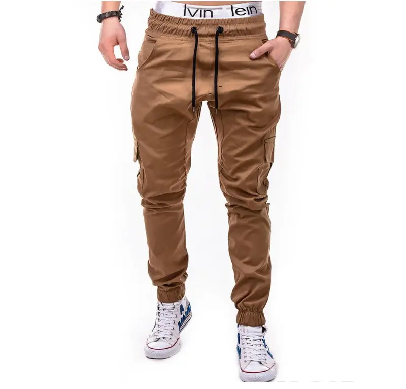 Men Black Cotton Jogger Pants Large Loose Tethered Casual Wear — feature 2