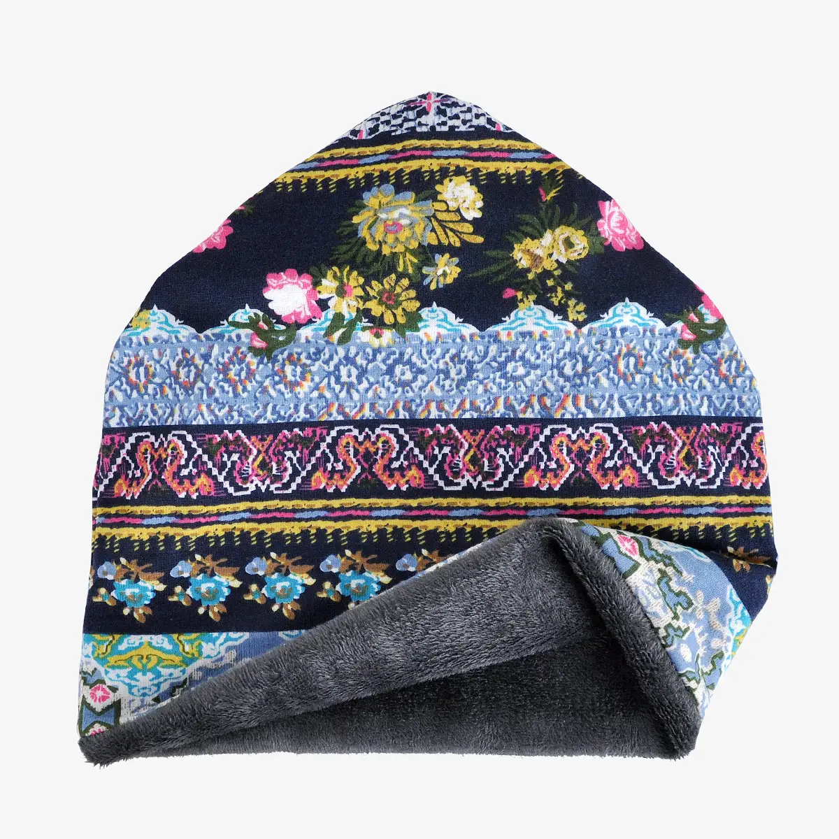 Winter Patterned Velvet Neck Hat for Men Women — feature 11