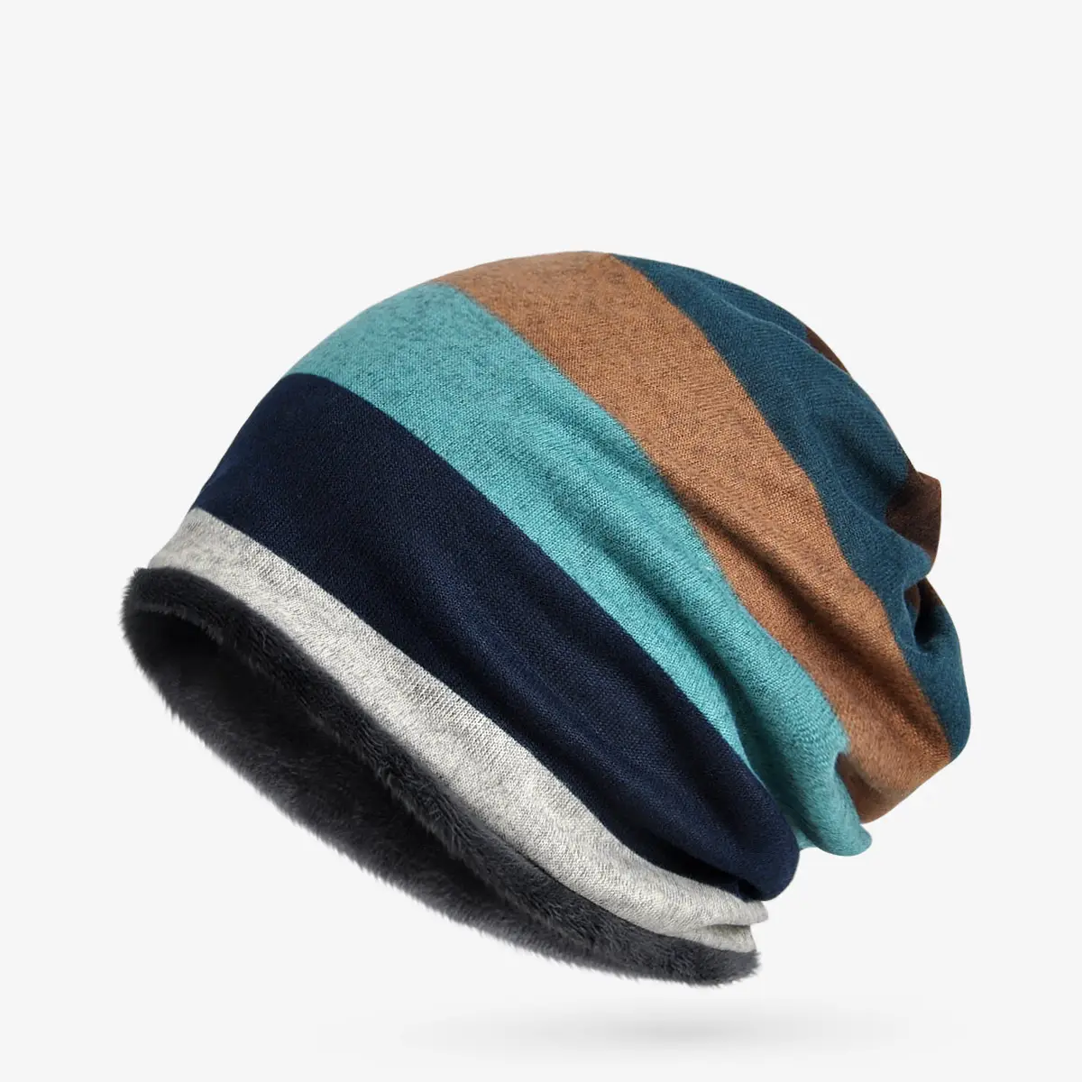 Winter Patterned Velvet Neck Hat for Men Women — feature 6