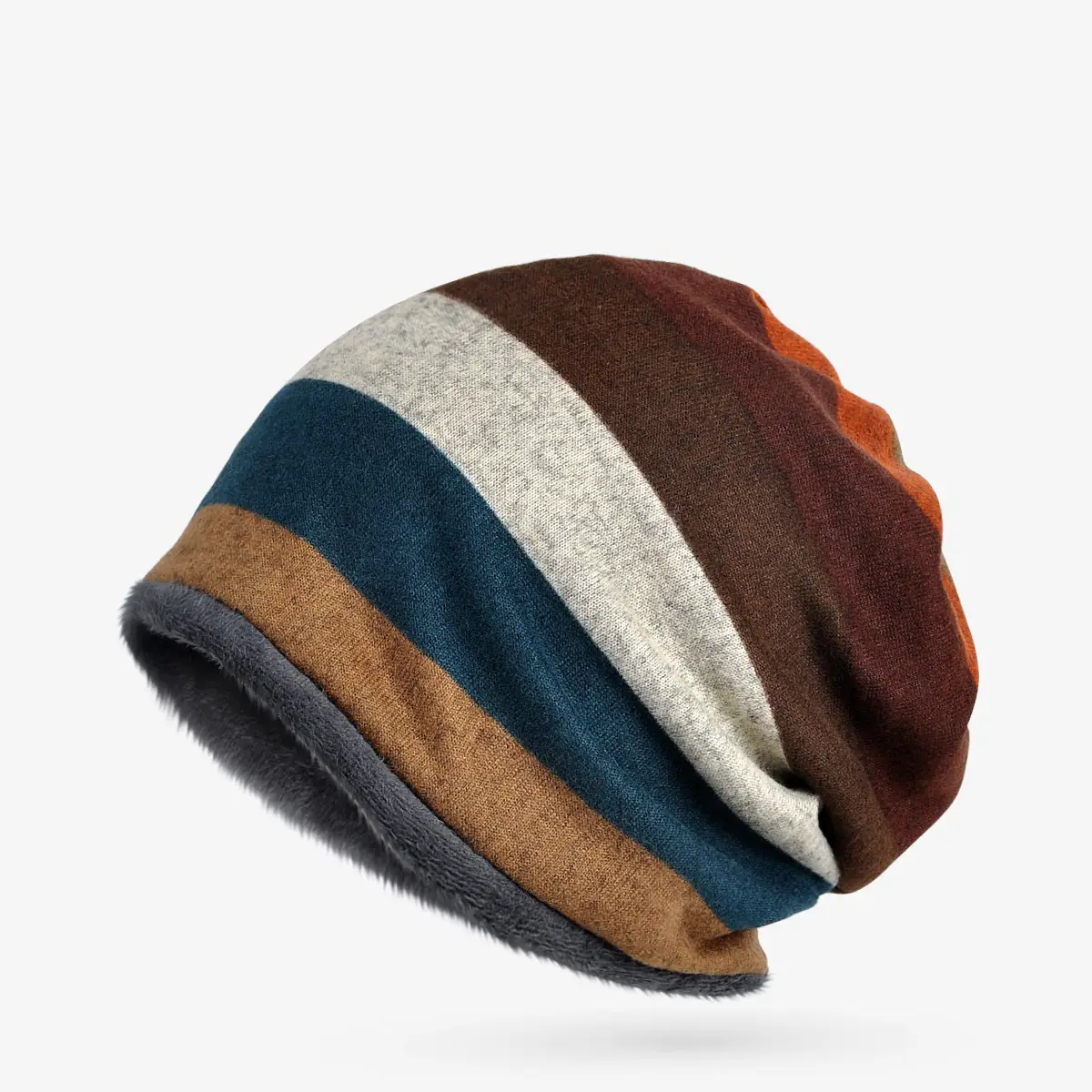 Winter Patterned Velvet Neck Hat for Men Women — feature 7