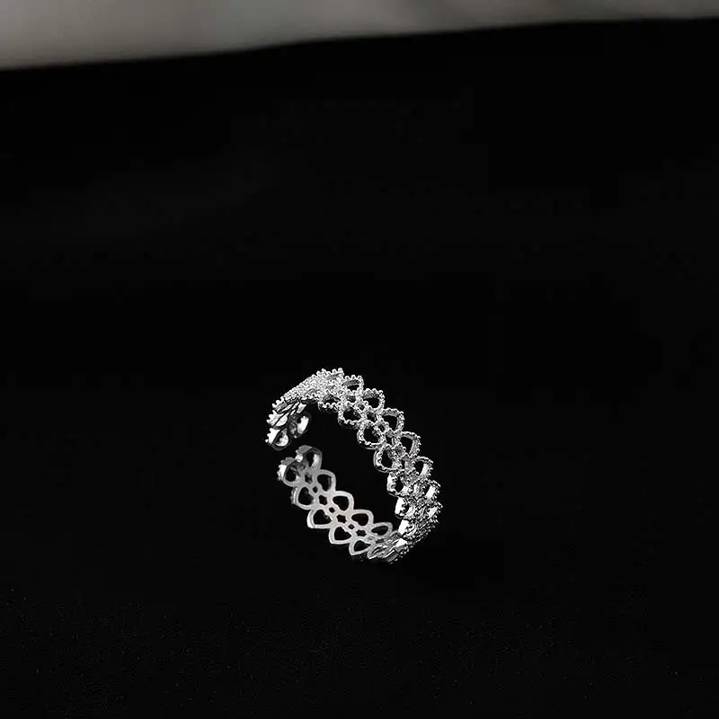 Japanese Korean Style Open Adjustable Joint Finger Ring Women's Creative Distinctive Small and Fresh Hollow Pattern - Image 4