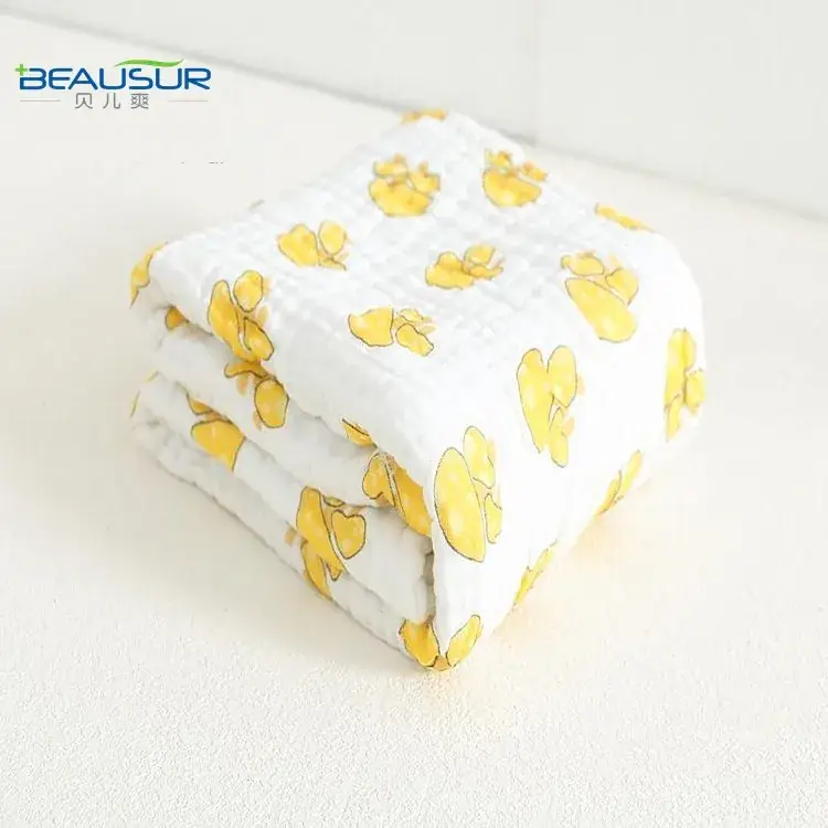 New 9-Layer Baby Gauze Towel Pure Cotton Blue White Bubble Print - Image 5