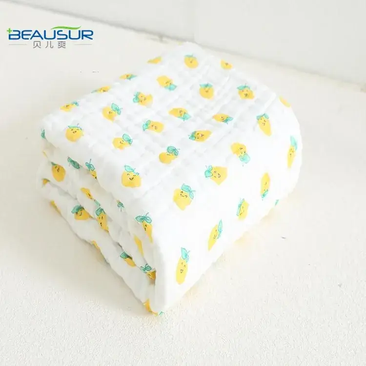 New 9-Layer Baby Gauze Towel Pure Cotton Blue White Bubble Print - Image 6