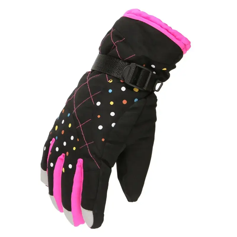 Ladies Velvet Padded Ski Gloves Blue Winter Warm Outdoor Sports - Image 4