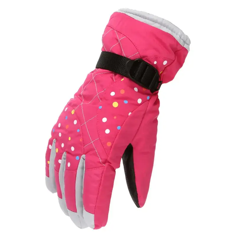 Ladies Velvet Padded Ski Gloves Blue Winter Warm Outdoor Sports - Image 5