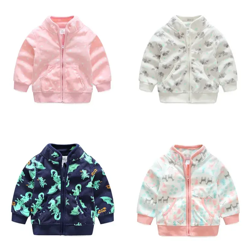 Polar Fleece Hoodie Set for Boys Girls Red Pink Grey Blue - Image 12
