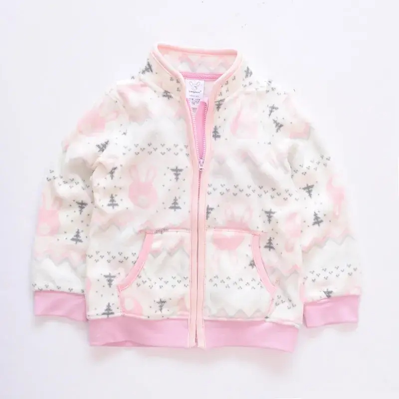 Polar Fleece Hoodie Set for Boys Girls Red Pink Grey Blue - Image 10