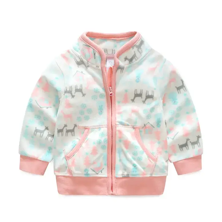Polar Fleece Hoodie Set for Boys Girls Red Pink Grey Blue - Image 4