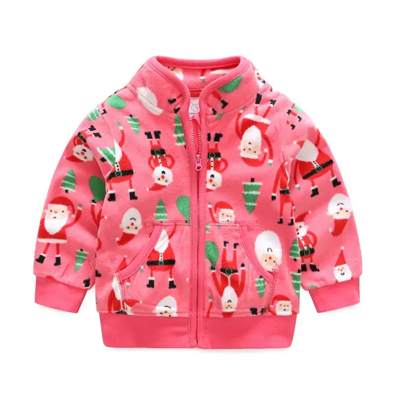 Polar Fleece Hoodie Set for Boys Girls Red Pink Grey Blue - Image 6