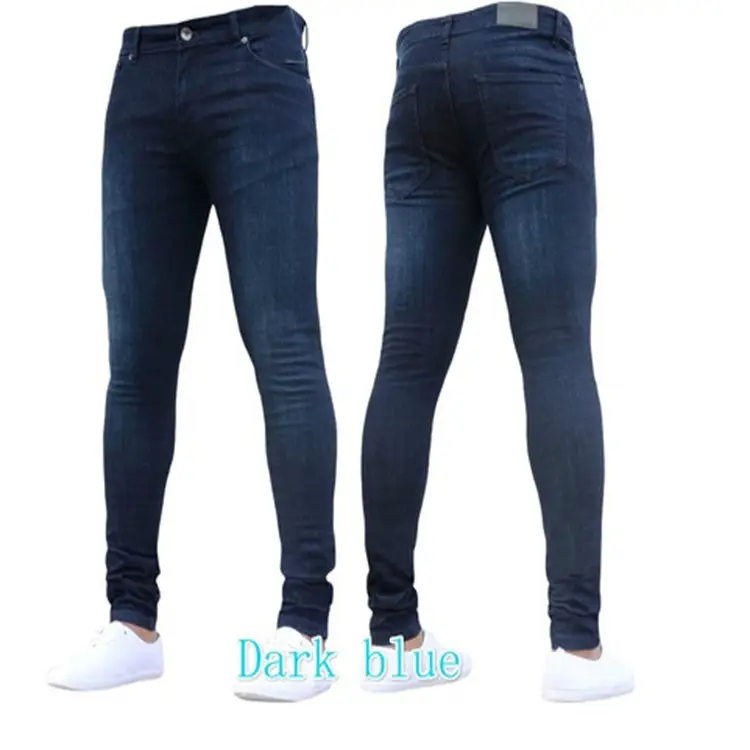 2021 Black Slim Fit Stretch Denim Men's Pants - Image 17