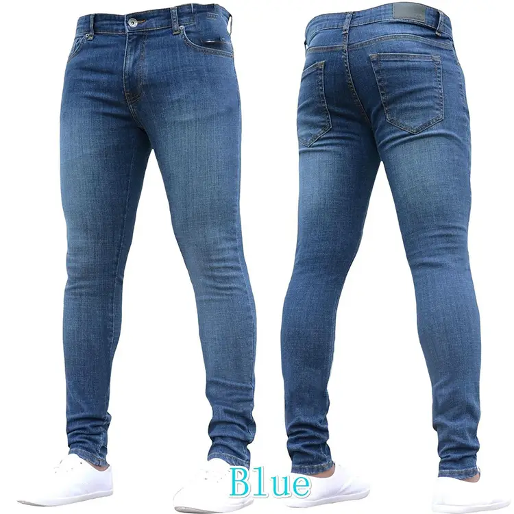 2021 Black Slim Fit Stretch Denim Men's Pants - Image 18