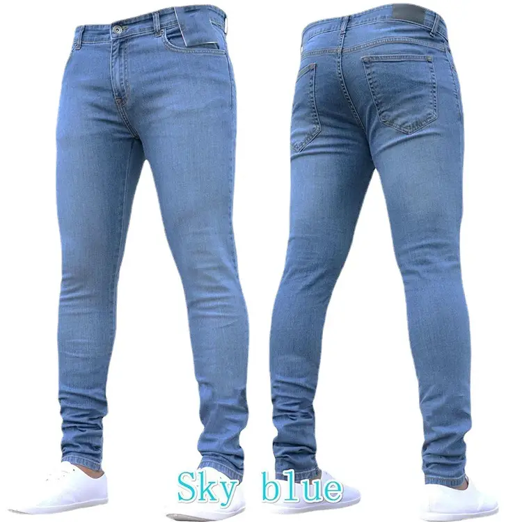 2021 Black Slim Fit Stretch Denim Men's Pants - Image 20
