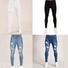 2021 Black Slim Fit Stretch Denim Men's Pants — feature 31