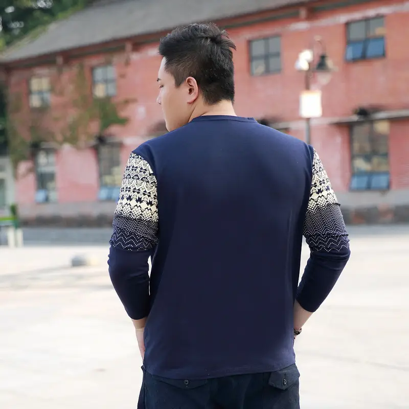 Bi Meng Fat T-Shirt Blue Fleece Lined Large Size - Image 3