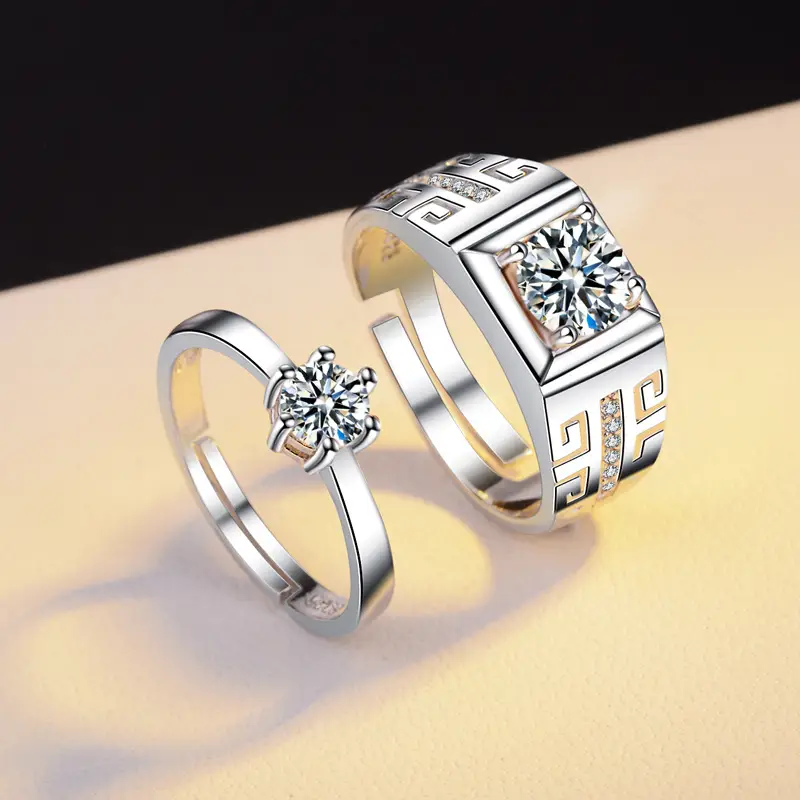 Gold Plated Open Wedding Ring for Men Women - Image 30