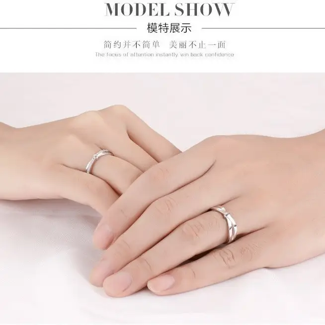 Adjustable Silver Ring for Couples & Fashion Pair - Image 3