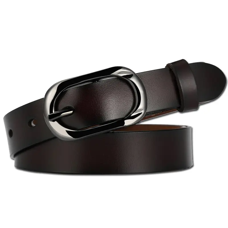 Women's Black Genuine Leather Belt with Japanese Buckle 2.8cm - Image 11