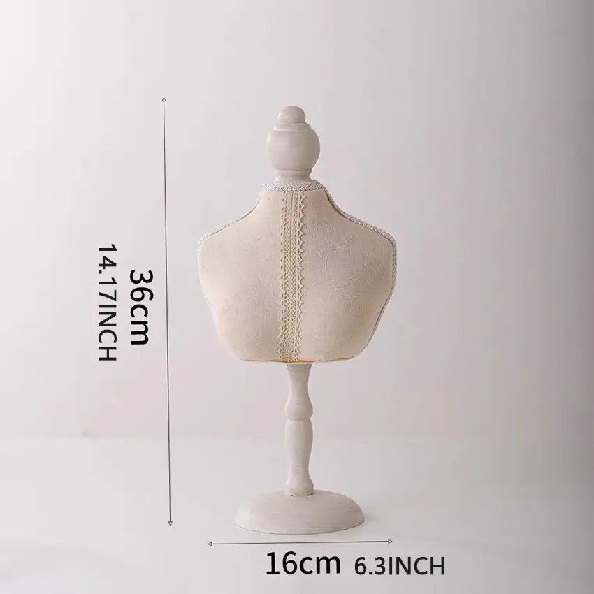 White Lace Necklace Display Stand 36cm Height - Image 4