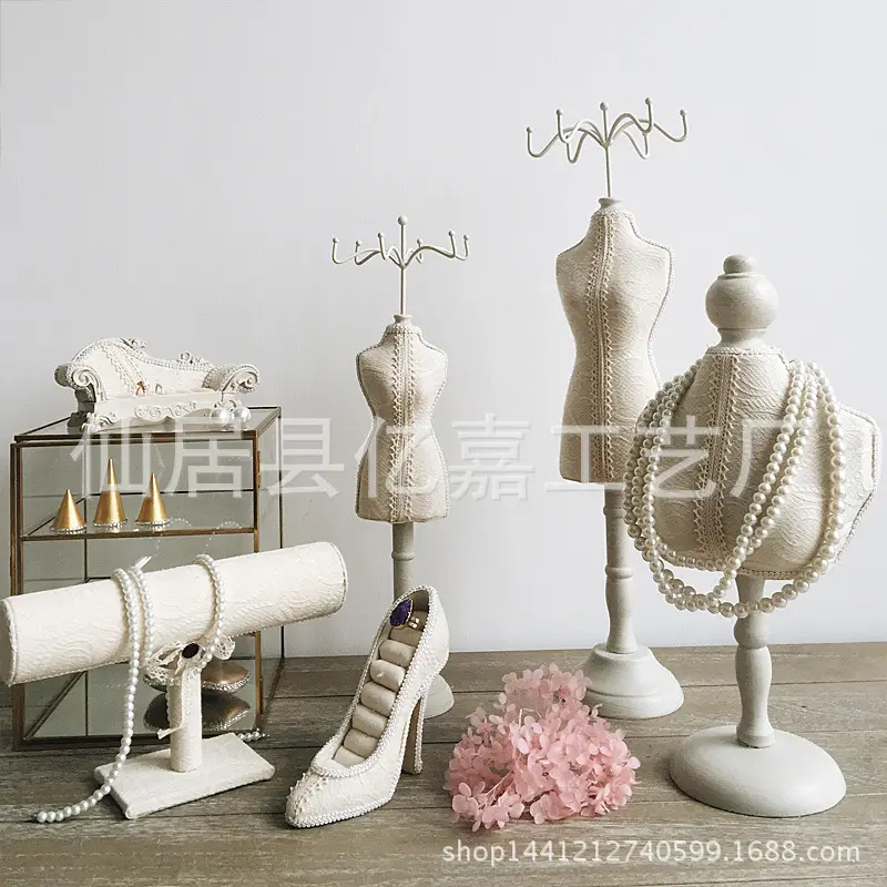 White Lace Necklace Display Stand 36cm Height — feature 7