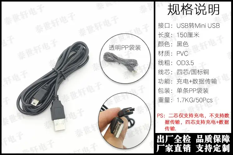 Pure Copper Mini USB Data Cable 1m Wholesale - Image 10