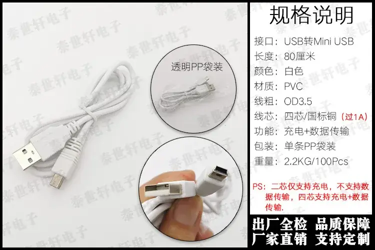 Pure Copper Mini USB Data Cable 1m Wholesale - Image 6