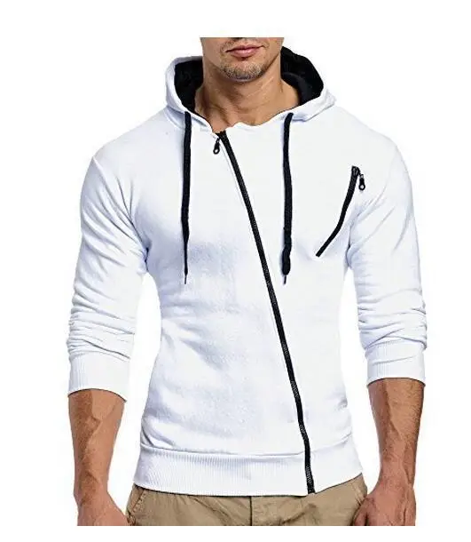 Men Grey Red Zipper Hoodie Slim Fit - Image 6