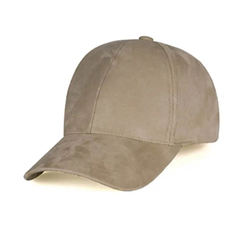 Solid Beige Korean Suede Baseball Cap - Image 11