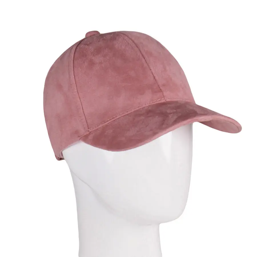 Solid Beige Korean Suede Baseball Cap - Image 2