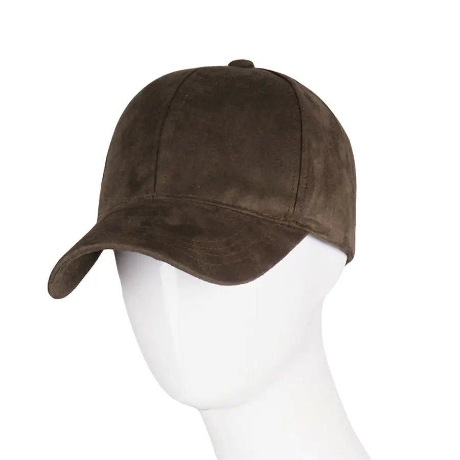 Solid Beige Korean Suede Baseball Cap - Image 6