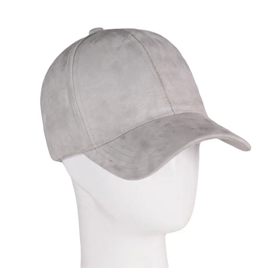 Solid Beige Korean Suede Baseball Cap - Image 7